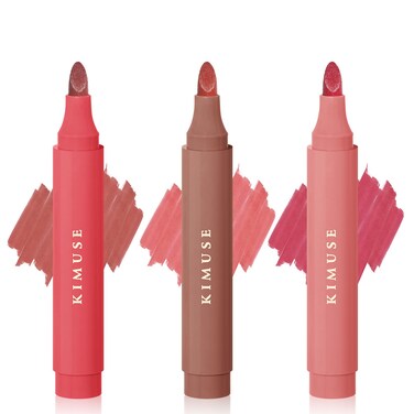 KIMUSE Lip Stain Tip Marker Set, Long Lasting Waterproof Smudgeproof Lip Liner Stain, Matte Natural Finish, All Day Wear Lip Color (Sunset Nudes)