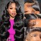 Body Wave Lace Front Wigs Human Hair Pre Plucked 13x4 HD Transparent Lace Frontal Glueless Wigs Human Hair Natural Hairline 180 Density Human Hair Lace Front Wigs Bleached Knots 24 Inch