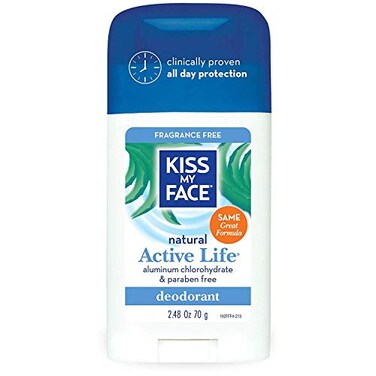 Kiss My Face Aluminum &amp; Paraben Free Active Life Deodorant Stick, Fragrance Free - 2.48 oz - 2 pk