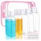 Travel Size Containers 5 Pcs 3.4oz/100ml Plastic Travel Bottles with Pink Toiletry Bag Leak TSA Approved Proof Squeeze Bottles with Flip Cap for Toiletries, Shampoo, Conditioner &amp; Lotion