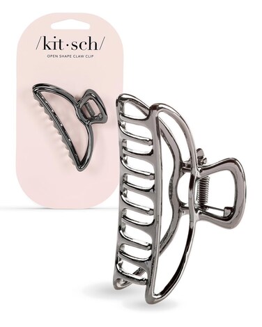 Kitsch Metal Hair Clips for Women - Durable &amp; Elegant Metal Claw Clips, Perfect for Everyday Use &amp; Special Occasions - Hematite, 1 Piece