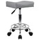 KKTONER Square Rolling Stool PU Leather Height Adjustable Swivel Massage SPA Salon Stools Task Chair with footrest (Grey)