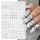 Valentine's Day Nail Art Stickers Black White Heart Water Transfer Nail Decals Flowers Cupid Hollow Heart Romantic Design Nail Art Supplies for Valentines Nail DIY Decorations Manicure 12 Sheets