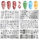 6Pcs Christmas Nail Stamper Kit Stainless Steel Image Nail Stamping Plate Christmas Snowflake Santa Claus Elk Socks Penguin Nail Stamper Templates Gel Nail Polish for DIY Christmas Nail Manicure Set