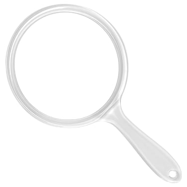 Hand Mirror, Double-Sided Handheld Mirror 1X/2X Magnifying Mirror with Handle, Pack of 1 4 Inches Diameter, Clear