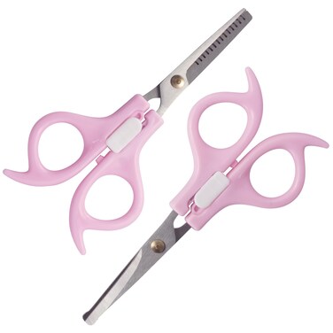 Ergonomic Safety-Lock Hair Scissor Set &ndash; Professional Precision Cutting &amp; Thinning Shears with Secure Slide Lock for Children and Adult - Pink