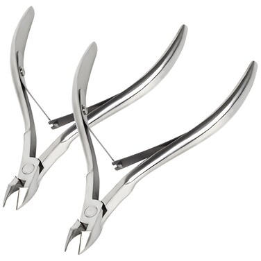 2 Packs Nail Cuticle Trimmer Professional Cuticle Cutter Stainless Steel Cuticle Nippers with Double Spring Cuticle Clippers Pedicure Manicure Tools for Fingernails and Toenails (Silver)