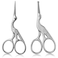 2-Pack Curved &amp; Rounded Stork Scissors, Stainless Steel Professional Beauty Grooming Scissors for Eyebrows, Facial Hair, Dry Skin, Nose Hair.