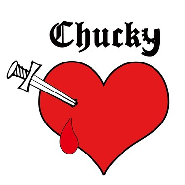 Chucky Tattoo, 7-Pack Bride of Chucky Heart Temporary Tattoos for Adults Halloween Costume Parties and Cosplay (3 Inch)
