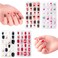 krofaue Press on Nails for Kids - 96pcs 4 Pack Children Fake Nails Kids Girls Stick on Nails for Kids Full Cover Cute Pre-Glue Acrylic Fake Fingernails Kits Sets Little Girls Short Nail Decoration
