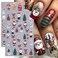 Christmas Nail Art Stickers - Santa Claus, Elk &amp; Gingerbread Man Designs, Winter Xmas Decals, Self-Adhesive, Cute Supplies for Women, 6Pcs