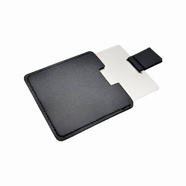 Pocket Mirror Travel Mirror 2.36 Inches Mini Handheld Stainless Steel Unbreakable Mirrors with PU Leather Case (Black)