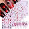KTAABTR 8 Sheets Valentines Day Nail Art Stickers Decals Valentines Self-Adhesive Nail Design Stickers Romantic Angel Cupid Bear Red Lips Heart Nail Decals for Women DIY Valentines Day Nail Decoration