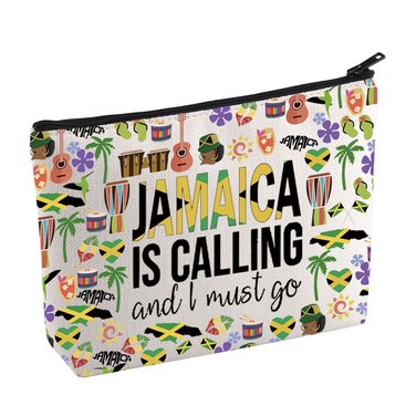 KUIYAI Jamaica Vacation Makeup Bag Jamaica Lovers Cosmetic Bag Jamaica Travel Gift Girls Trip Gift Jamaica Souvenirs Gift For Traveler (JamaicaMakeup)