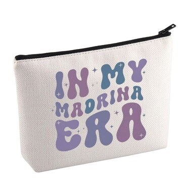 KUIYAI Madrina Cosmetic Bag Spanish Godmother Makeup Bag Best Madrina Ever Gift Mother Day Gift Christian Godmama Gift In My Madrina Era Gift (MadrinaEraMakeup)