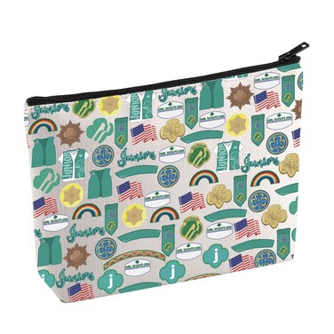 KUIYAI Junior Girl Scout Cosmetic Bag Girls Scout Makeup Bag Scoutmaster Gift Girl Scout Troop Gift Girl Scout Survival Kit Scouting Gift (JuniorScoutM)