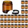 30 Pcs 4 oz Amber Glass Jars with Black Lids Leakproof Round Airtight Jars Empty Cosmetic Jars with Inner Liners Lid for Candle Making Storing Lotions Spice Powder Liquid Sample Makeup (Black,Amber)