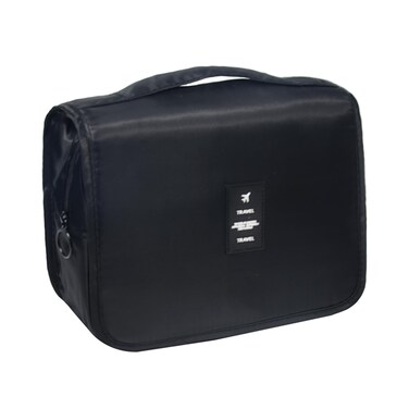 L&amp;FY Hanging Travel Toiletry Bag Women's Cosmetic Organizer Makeup Pouch Men's Dopp Kits With Handle (Jet Black)