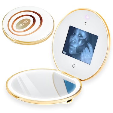 L&amp;L SKIN UVmagic Mirror, Compact Mirror Design for Sunscreen Test, Travel Makeup Mirror with UV Camera for Sunscreen Coverage Test