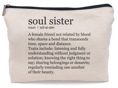 Soul Sister Gifts Makeup Bag, Soul Sister Gifts for Women, Christmas Birthday Gifts for Soul Sister, Bestie Gifts, Best Friend Birthday Gifts for Women, Friendship Gifts for Women