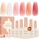 6 Pcs 16 ML Jelly Nail Polish Gel X Nail Polish Pink Gel Polish Set Soak Off Nail Art Manicure Salon DIY for Women (Jelly Milky White Nude Pink Orange-J7-12)