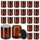Lallisa 32 Pieces 8 oz Amber Round Glass Jars Empty Leakproof Candle Making Jars Amber Containers with Lids Dishwasher Safe Refillable Containers for Cosmetic Face Creams Body Butter Lotions Storage