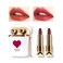 LAMUSELAND Matte Lipstick, 2Pc/Set Waterproof Long Lasting Moisturizing Lip Stain Earphone Dual-color Lip Gloss Primer, Non-stick Cup Lip Make Up Gift Kit for Girls (White)