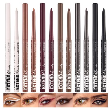 LANGMANNI 6Pcs Metal Colorful Eyeliner Pencil Set - Matte &amp; Shimmer Eye Makeup,Smooth Use Long-Lasting &amp; Waterproof Eyeliner Set(#01+05+07+09+10+11)