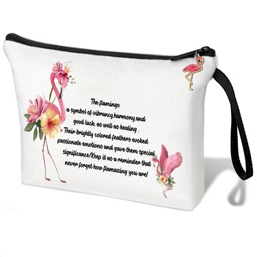 Flamingo Gifts for Women Pink Flamingo Flamingo Cosmetic Bags for Women Makeup Bag Flamingo Gift Bags Never Forget How Flamazing You Are Flamingo Inspirational Gift (White flamingo gifts)
