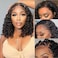 14 inch Water Wave Bob Wig 13x4 Lace Front Human Hair Bob Wigs 150 Density Brazilian Curly Bob Wigs Human Hair for Women (14 Inch)