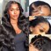 30Inch Body Wave Lace Front Wigs Human Hair 13x4 Glueless Wigs Human Hair Pre Plucked 10A Hd Lace Frontal Wigs Human Hair with Baby Hair 180% Denisty Virgin Hair Natural Black