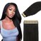 Lashey Hair Extensions Tape in Hair Extensions Human Hair Kinky Straight Tape in Hair Extensions 18 Inch 50g 20pcs Remy Hair Soft Hair for Black Women Natural Black 100% Human Hair Extensions