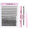 Eyelash Extension Kit 300 Pcs Lash Clusters Kit Lash Bond and Seal Waterproof Lash Tweezers DIY Lash Extension Kit for Beginners Eyelash Glue Remover Lash Brush (Set 40D-0.07C-8-18Mix)