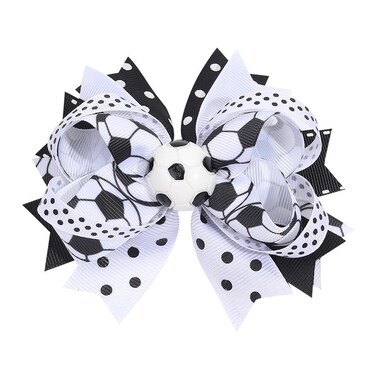 Girls Baseball Hair Clips and Barrettes with Sport Bow Hair Pins (FJ69) (Football)