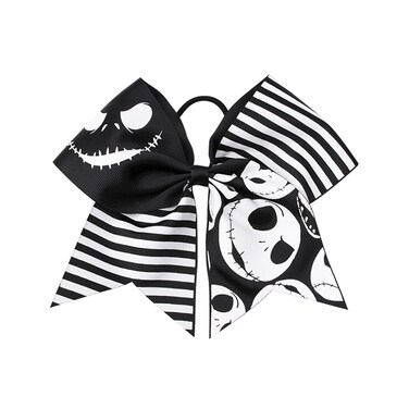 Black cheerleading bows for girls Girls' Hair Bows Ponytail Holder Elastic Hair Ties. Large Cheer Hair Bows.(FQ5) (Black A)