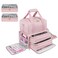 Nail Polish Organizer Holds 80 Bottles and a Nail Lamp,Nail Polish Carrying Case with 2 Removable Bags,Nail Organizers and Storage for Nail Tech,Portable Nail Polish Holder for Nail Supplies,Pink