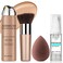 AirBrush Foundation Spray With Primer and Brush, Silky Mist Foundation Spray Makeup, Full Coverage Foundation for Smooth Radiant Finish, Formula Breathable Lightweight Hydrating(#2 Beige)