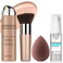 AirBrush Foundation Spray With Primer and Brush, Silky Mist Foundation Spray Makeup, Full Coverage Foundation for Smooth Radiant Finish, Formula Breathable Lightweight Hydrating(#1 Natural)