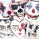 Clown Face Jewels Fake QN Halloween Face Gems Skull Face Jewels for Halloween Makeup,6-Pack