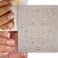 Gold Evil Eye Nail Stickers 5D Embossed Nail Decals Sun Stars Eyes Snake Nail Art Stickers Self-Adhesive Gold Nail Design Sticker Shiny Nail Art Supplies for Women Girls Nail Art Decoration