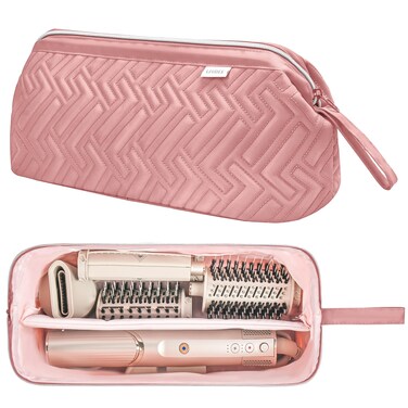 Leudes Hair Tools Travel Bag for Shark Flexstyle Carrying Case Portable Shark Hair Air Wrap Dryer Case Waterproof Dustproof Flat Curling Iron Travel Organizer (Dark Pink)
