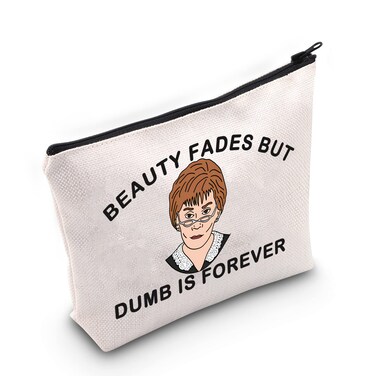 LEVLO Judy Justice TV Show Cosmetic Make Up Bag Judy Fans Gifts Beauty Fades But Dumb Is Forever Makeup Zipper Pouch Bag For Friend Family (Beauty Fades)