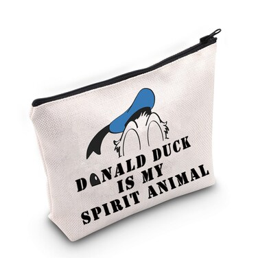 LEVLO Funny Duck Cosmetic Make Up Bag Duck Lover Gift Duck Is My Spirit Animal Makeup Zipper Pouch Bag (Donald Spirit Animal)