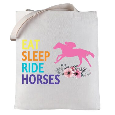 LEVLO Horse Riding Cosmetic Bag Horseback Riding Gift Eat Sleep Ride Horses Makeup Zipper Pouch Bag Horse Racing Merchandise (Eat Sleep Ride Horses)
