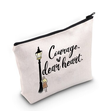 LEVLO Lucy in Narnia Quote Cosmetic Make Up Bag Narnia Movie Fans Gift Courage Dear Heart Makeup Zipper Pouch Bag (Courage Dear Heart)