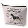 LEVLO Funny Rottweiler Dog Lovers Gifts The Anatomy of A Rottweiler Cosmetic Bags Rottweiler Veterinary Mom Travel Toiletry Bags(Rottweiler