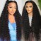 32 Inch Deep Wave Lace Front Wigs Human Hair 13x6 HD Lace Frontal Wigs Human Hair Pre Plucked Deep Curly Lace Front Wigs For Women Glueless Deep Wave Frontal Wig with Baby Hair Natural Black