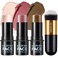 3Pcs Cream Contour Stick Makeup Kit, Shades with Highlighter Stick,Blush Stick and Bronzer Stick for Sculpt the Cheeks, Long Lasting, Waterproof, Dewy &amp; Matte Finish, LIGHT MEDIUM (#02,05,06)