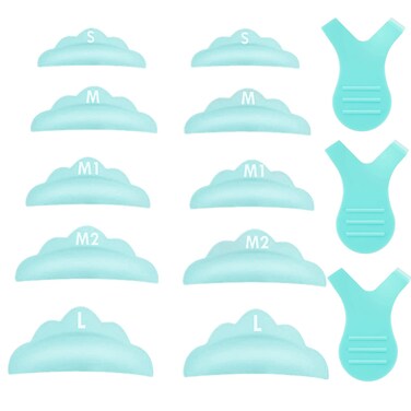 Lash Lift Pads,DIY Eyelash Lift Pads,Eyealsh Perm Rods,Lash Lifting at Home 10 Pcs Eyelash Curler Pads 5 Size SMM1M2L Reusable Soft Silicone Shields (Green-Lift Pads(5pair))