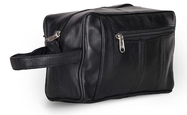 Liberty Leather - Genuine Sheep Nappa Leather Unisex Toiletry Bag for Travelling   Bathroom Organizer with Multiple Compartments for Men and Women   Portable Cosmetic Case for Traveling Dopp Kit